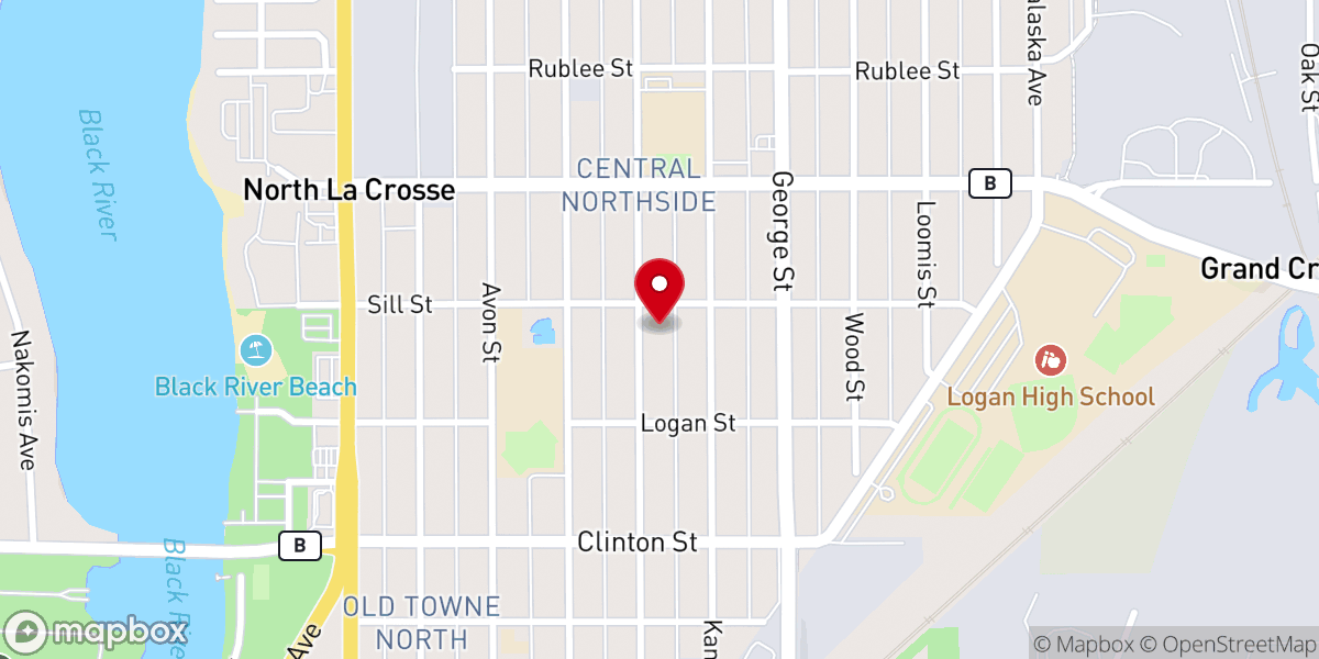 Map showing location of Trinity Lutheran Church