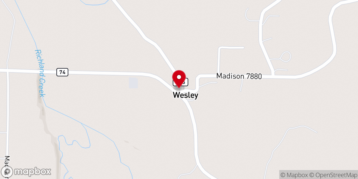 Map showing location of Wesley Church of Christ