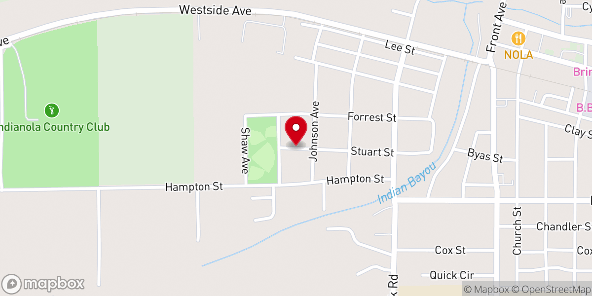 Map showing location of Second Baptist Church