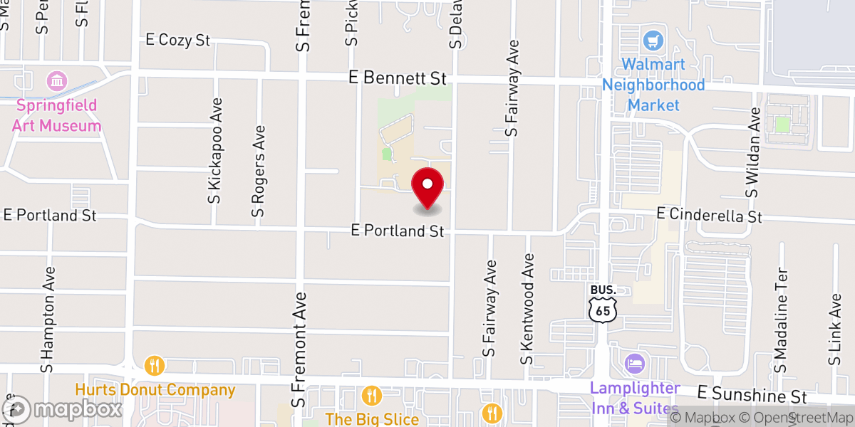 Map showing location of Westminster Presbyterian Church