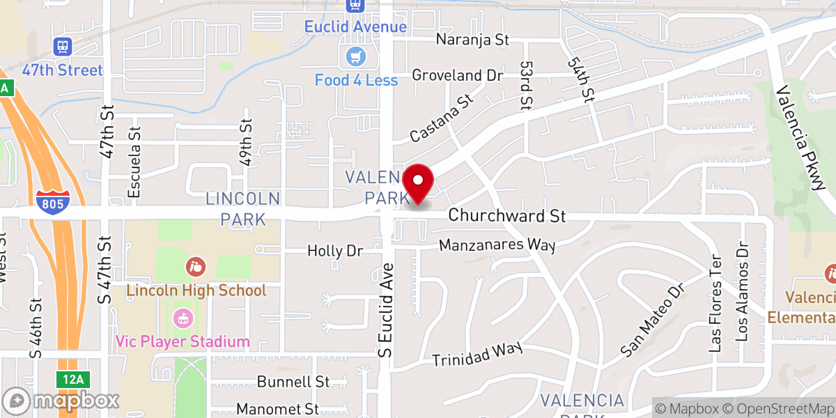 Map showing location of St. Rita Catholic Church