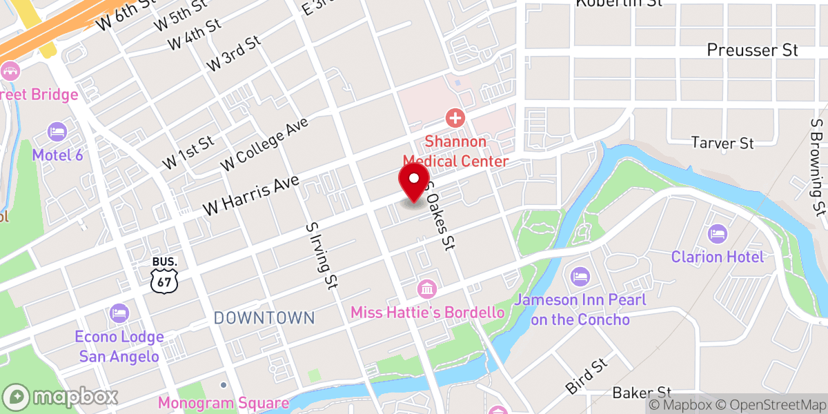 Map showing location of First Methodist Church
