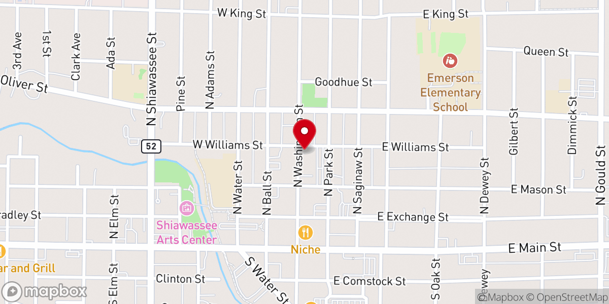 Map showing location of Salem Lutheran Church