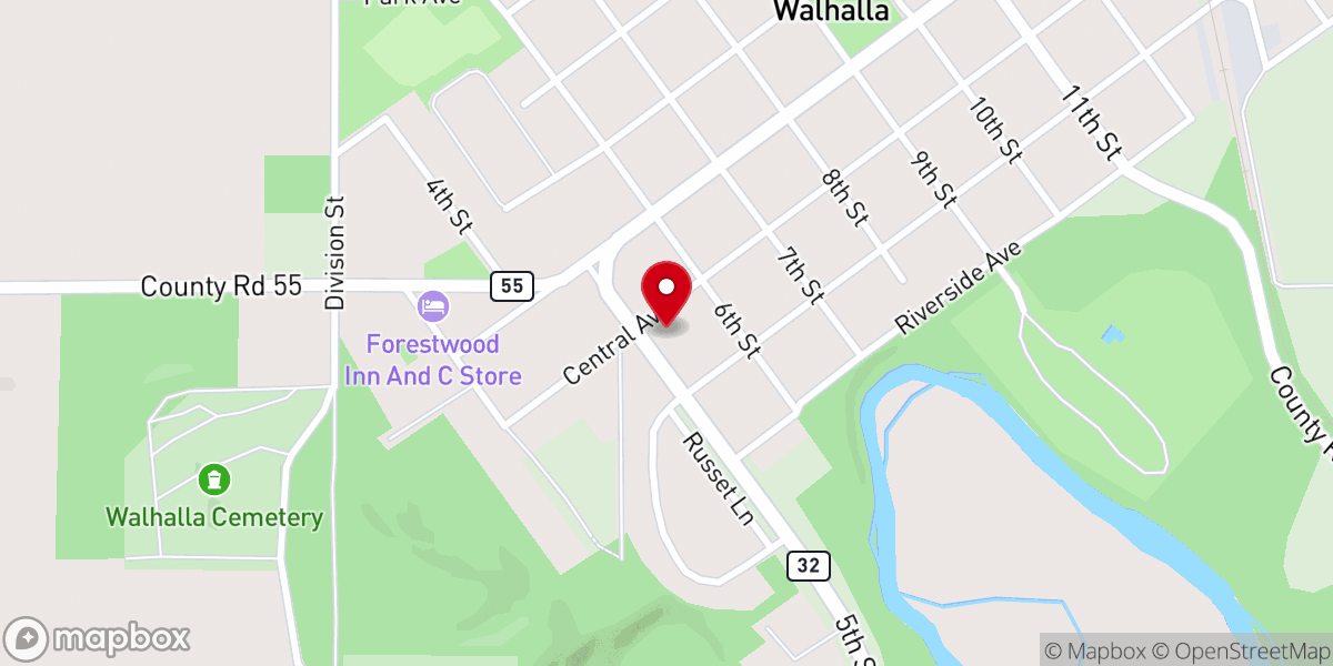 Map showing location of Assembly of God Church