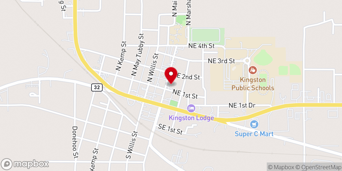 Map showing location of Kingston Church of Christ