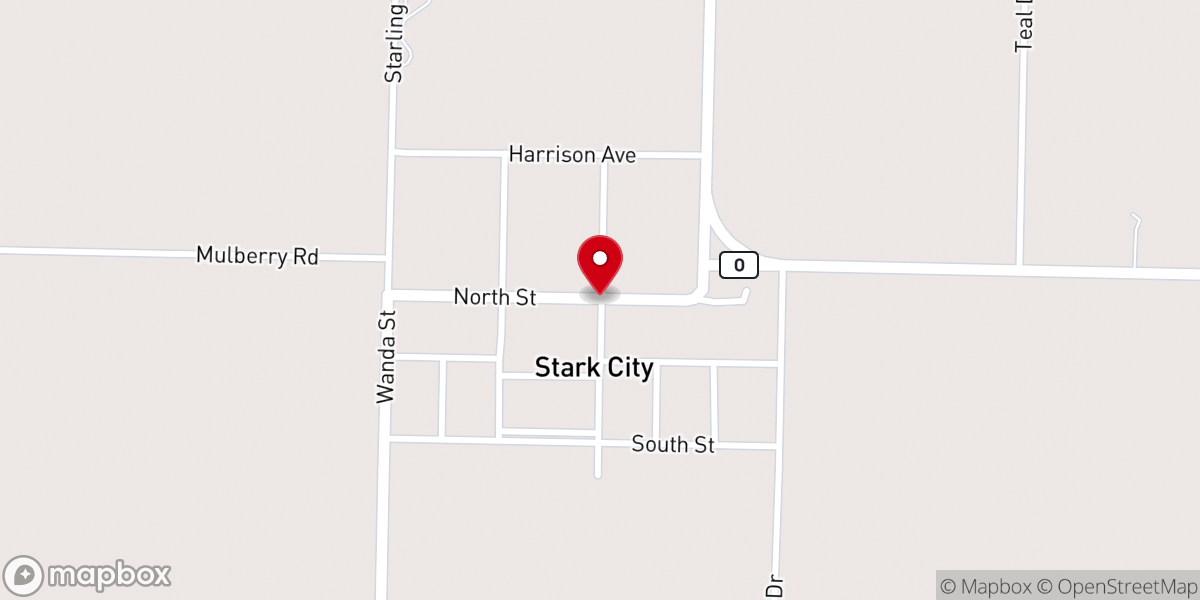 Map showing location of Stark City