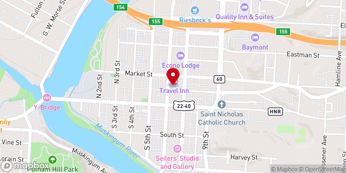 Map showing location of Central Presbyterian Church