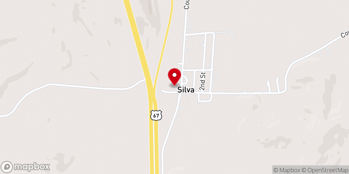 Map showing location of New Hope Baptist Church
