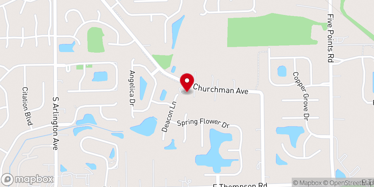 Map showing location of Bethany Christian Fellowship