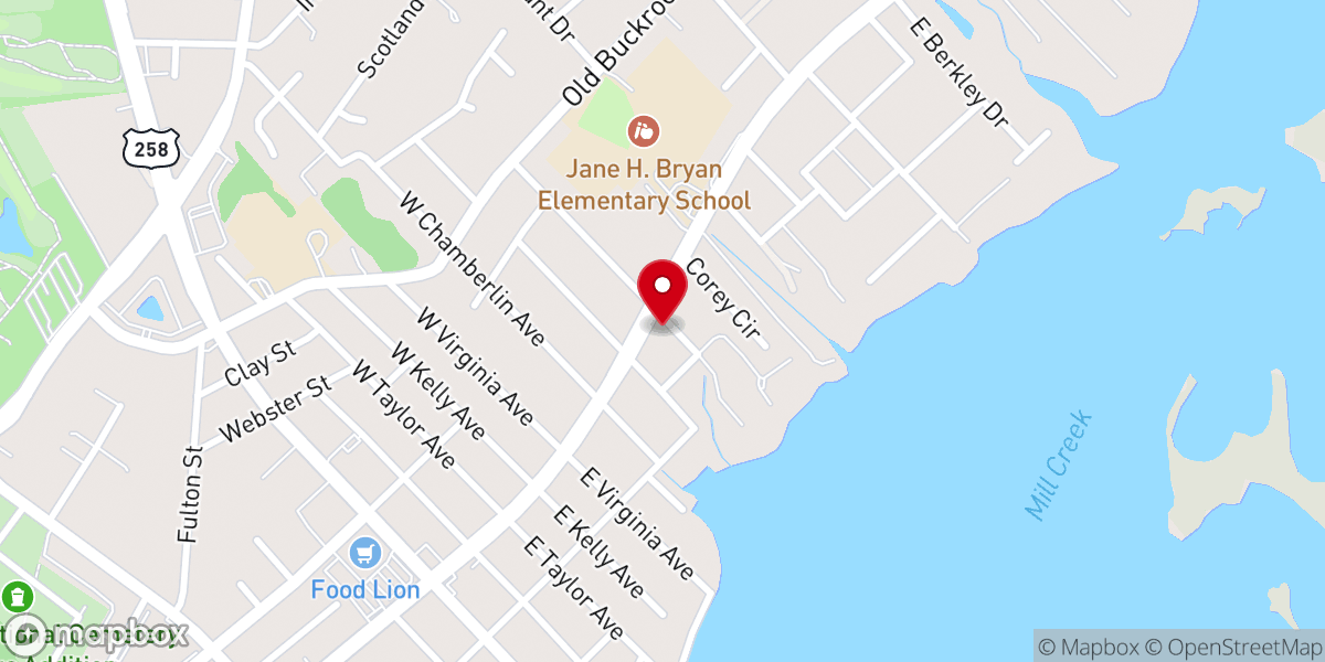 Map showing location of First Apostolic Church
