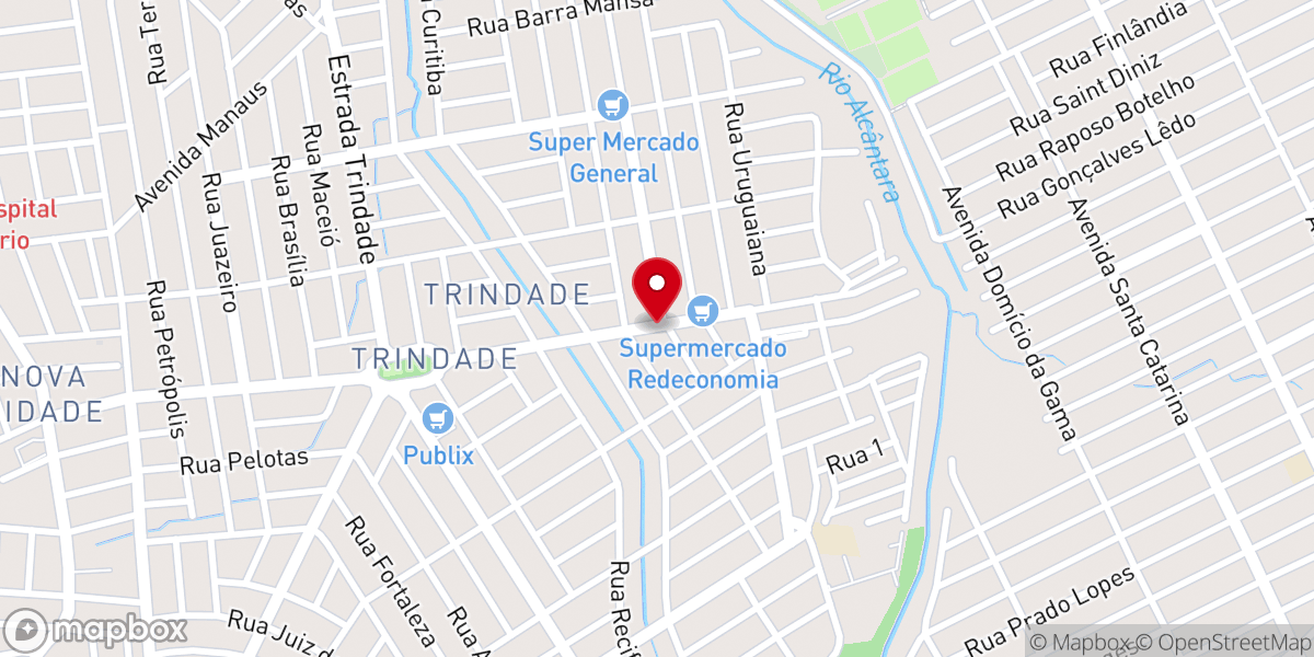 Map showing location of Igreja Batista Central de Trindade