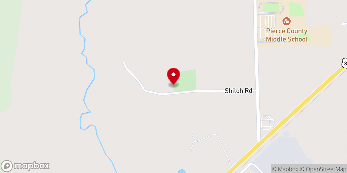 Map showing location of Shiloh Church