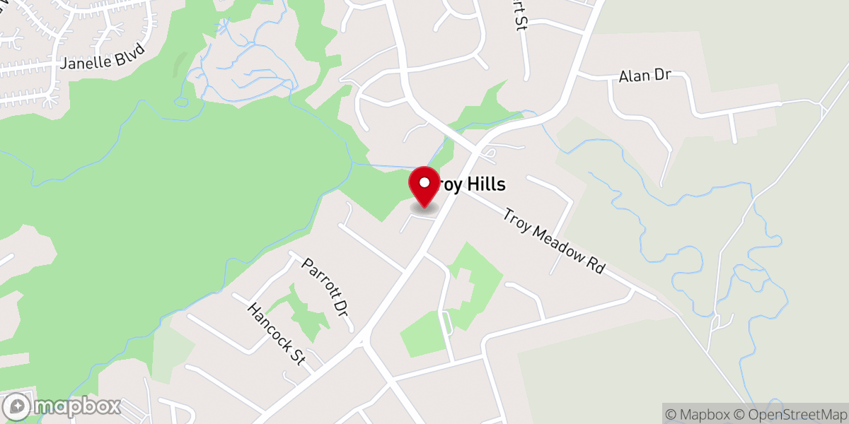Map showing location of St Gregory's Episcopal Church