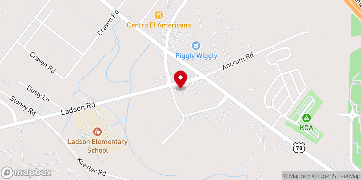 Map showing location of Geace Chapel Church of Ladson