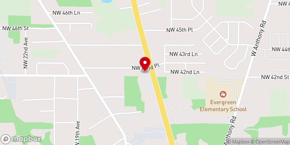 Map showing location of Ocala Baptist Temple