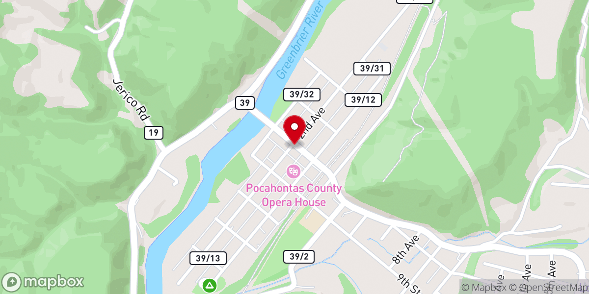 Map showing location of Cockran Creek Baptist Church