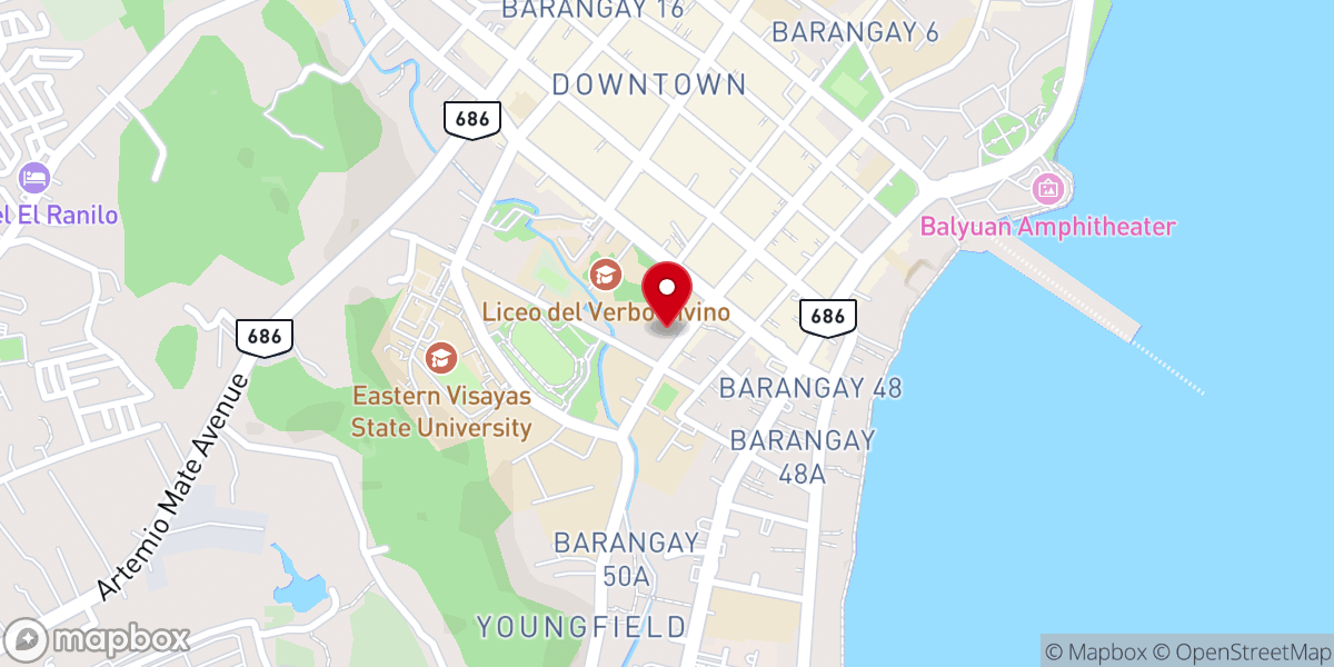 Map showing location of Tacloban Bible Community