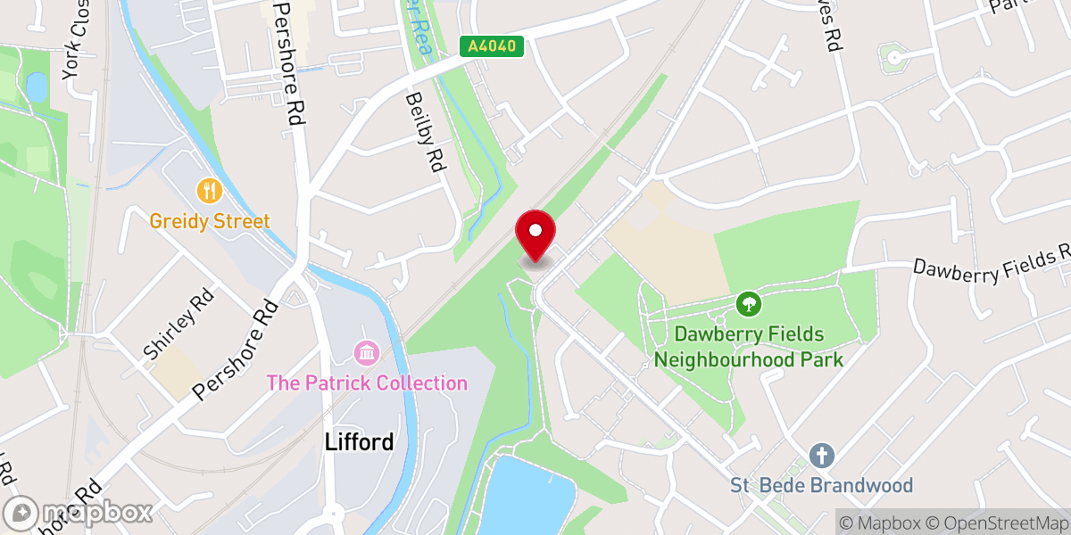 Map showing location of Kings Heath Elim Church