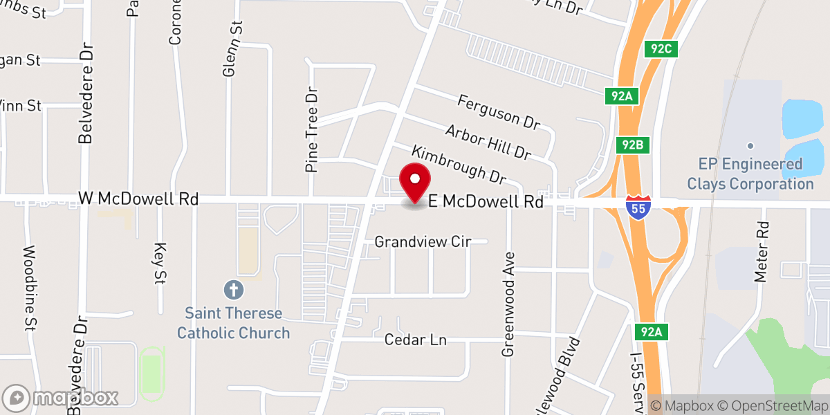 Map showing location of Foursquare Church