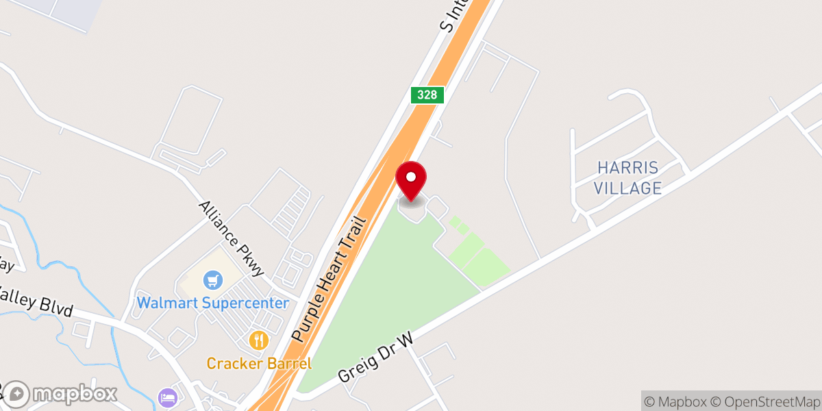 Map showing location of Victorious Life Church