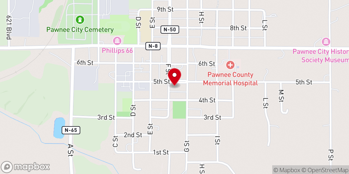 Map showing location of Faith Baptist Church