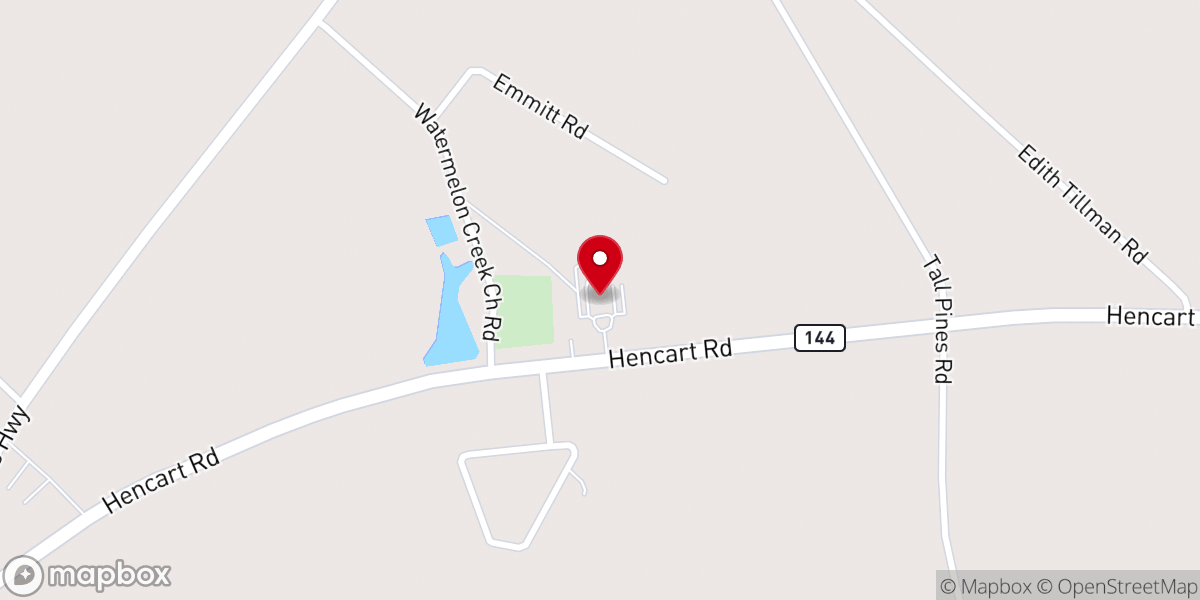 Map showing location of Watermelon Creek Baptist Church