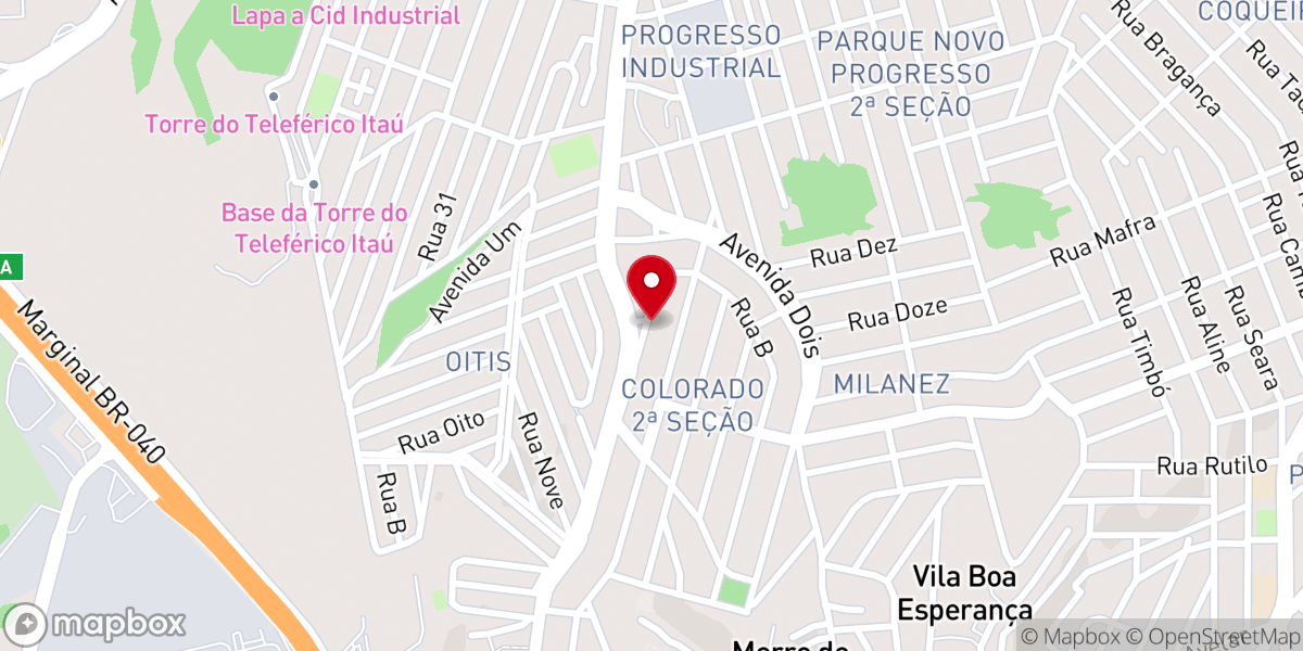 Map showing location of Igreja Evangélica Brasas de Fogo