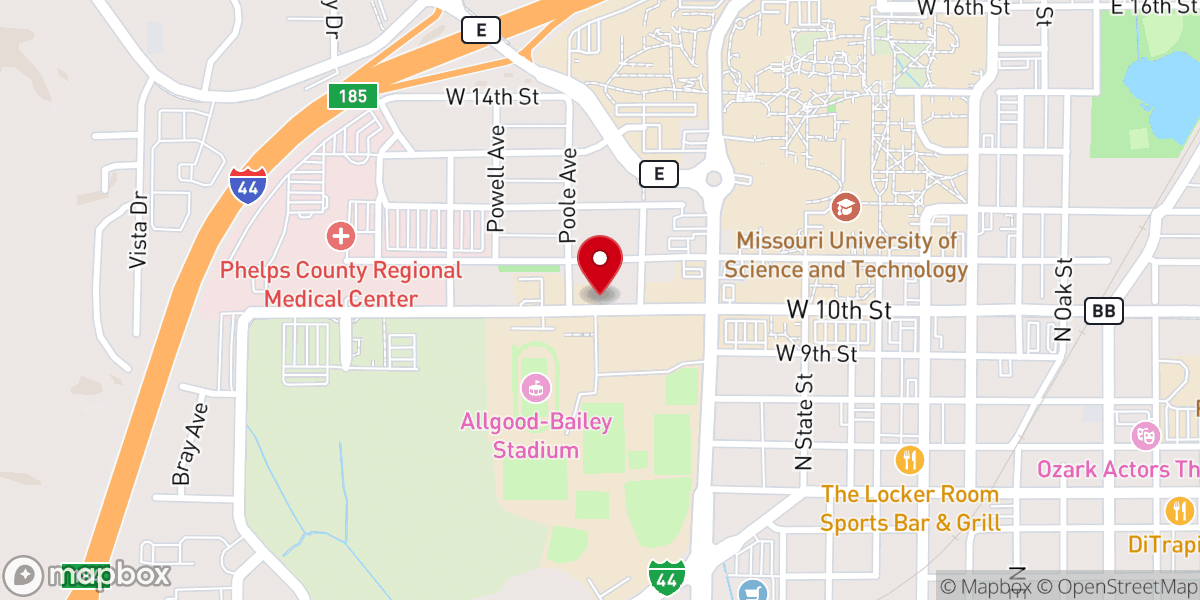 Map showing location of Lutheran Student Center