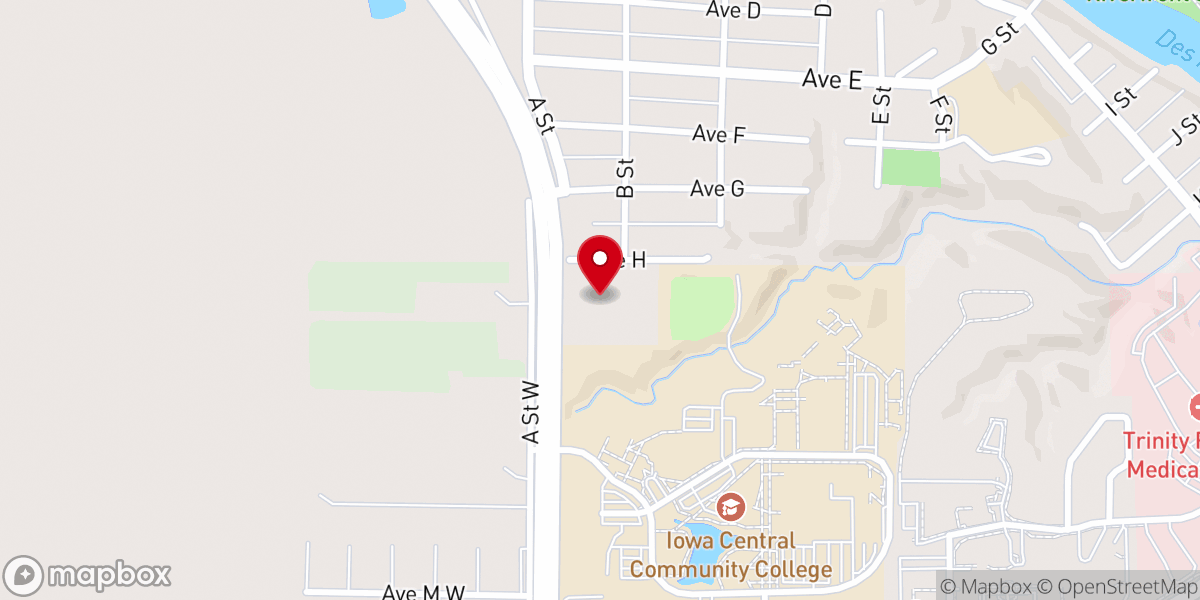Map showing location of First Covenant Church Fort Dodge Iowa