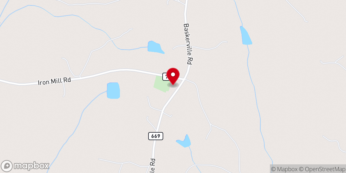 Map showing location of Bethany Baptist Church