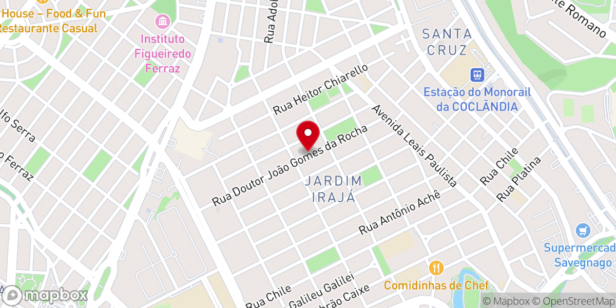 Map showing location of Igreja Batista no Jardim Irajá