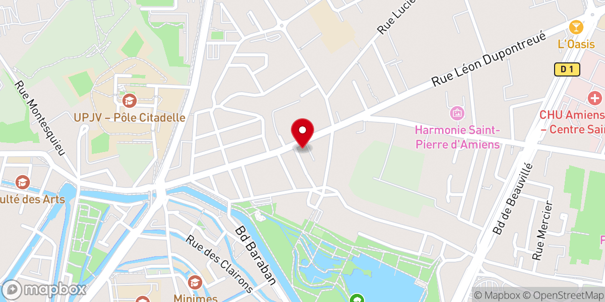 Map showing location of Église catholique Saint-Pierre à Amiens