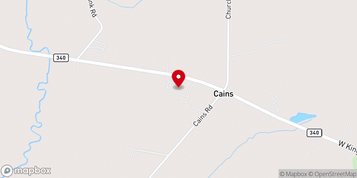 Map showing location of First Baptist Church of Pequea