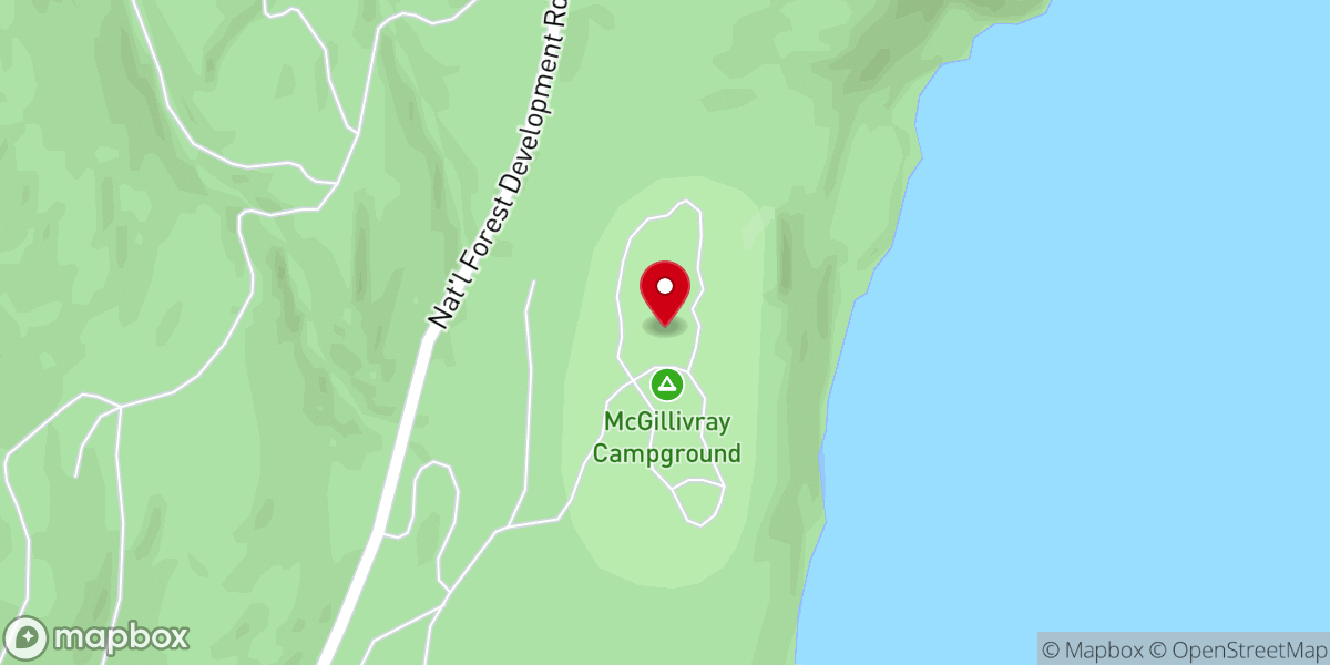 Map showing location of McGillivray Campground