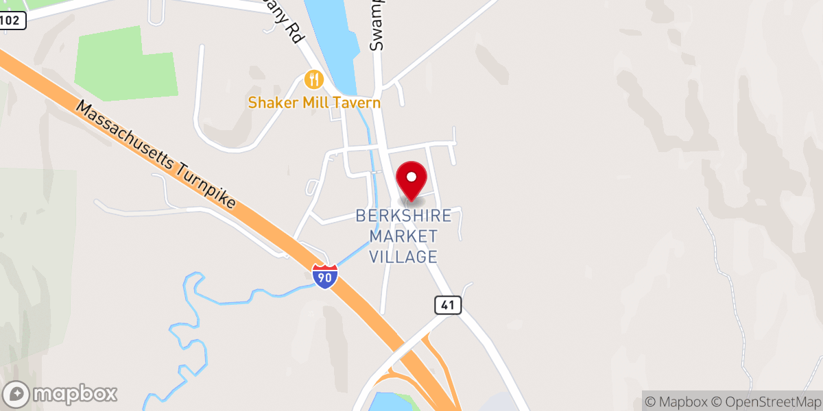 Map showing location of West Stockbridge Congregational Church