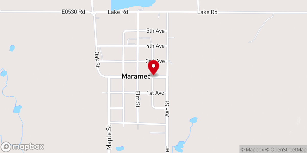 Map showing location of United Methodist Church Maramec