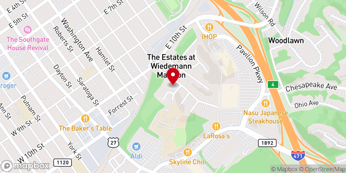 Map showing location of Wiedemann Hill Mansion