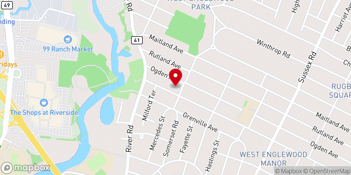 Map showing location of Congregation Bnai Yeshurun