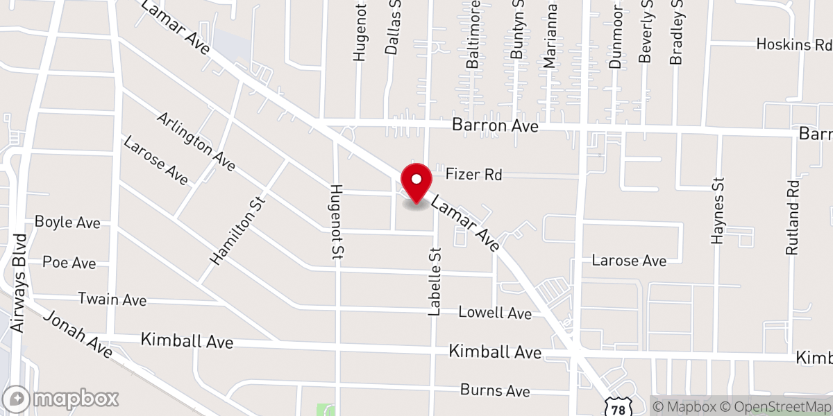 Map showing location of Lamar Heights Baptist Church