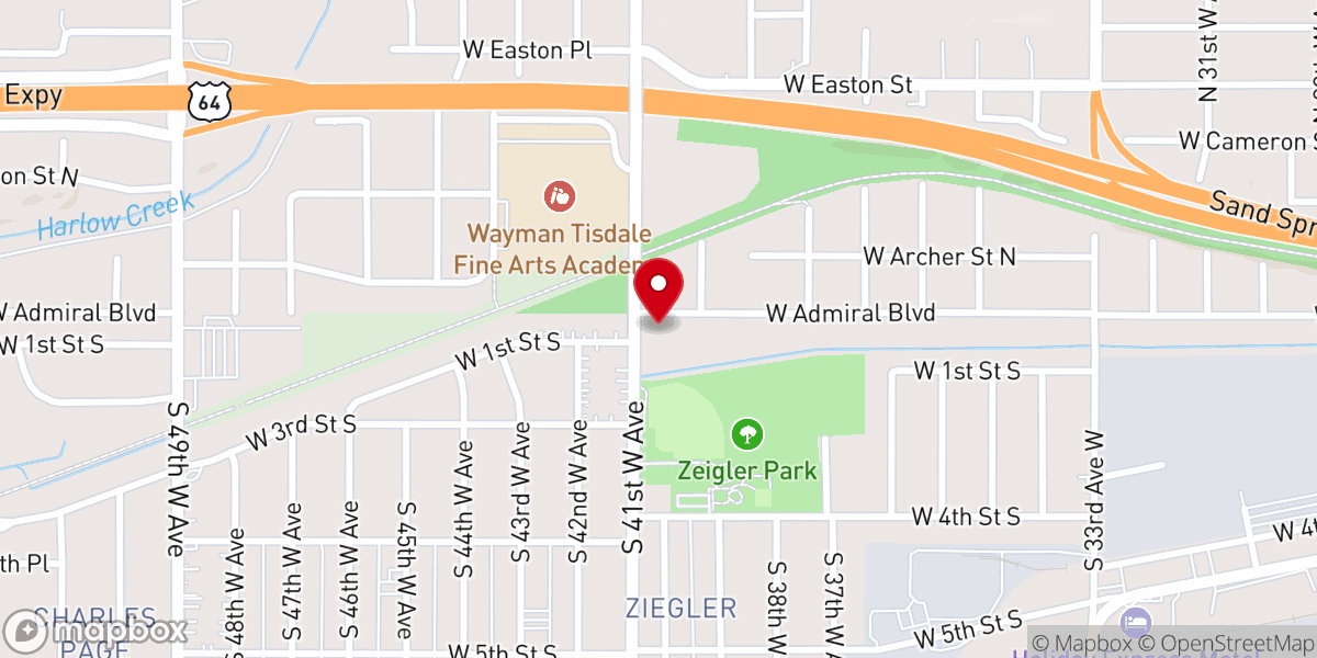 Map showing location of ChristChurch Tulsa