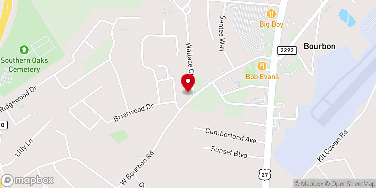 Map showing location of Southern Heights Christian Church
