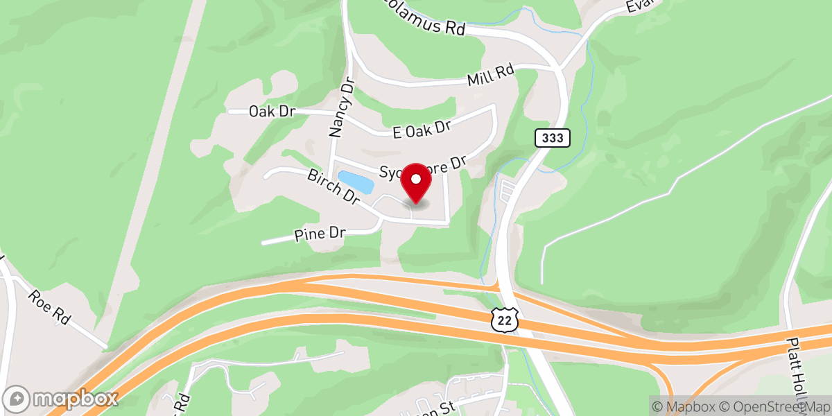 Map showing location of Thompsontown Baptist Church