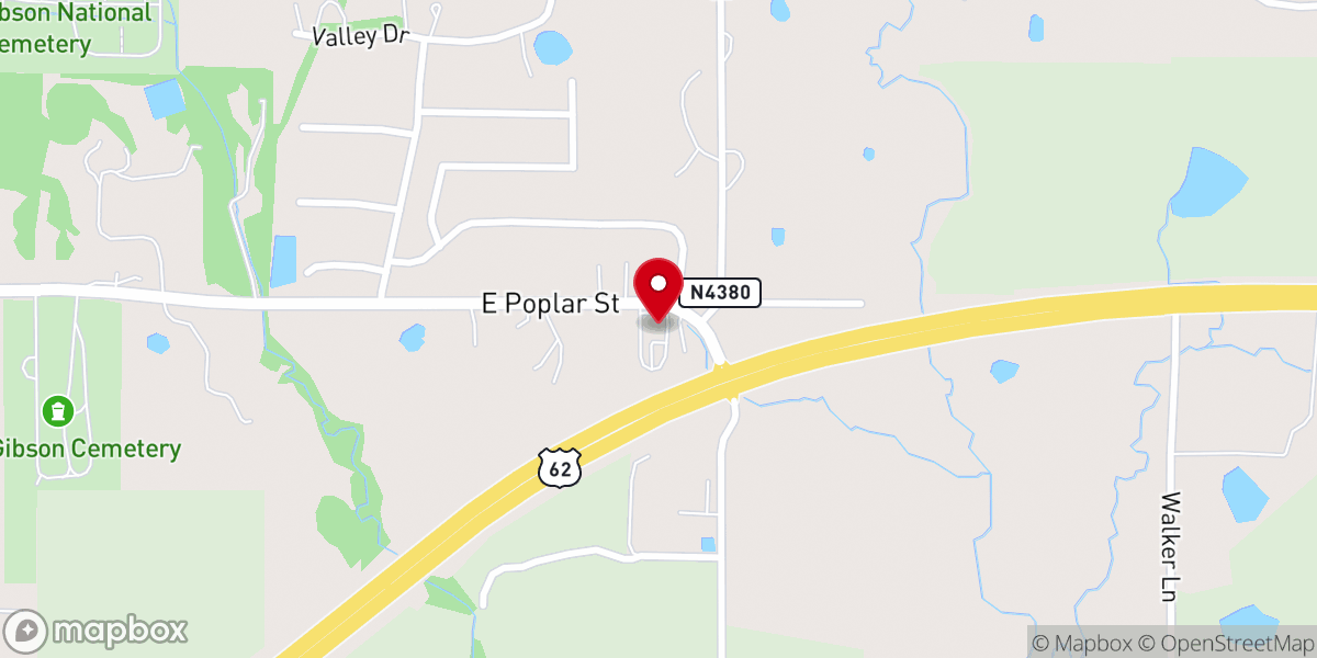 Map showing location of First Free Will Baptist Church