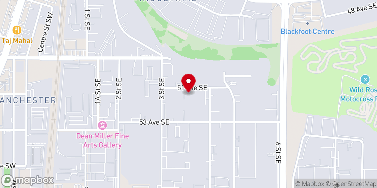 Map showing location of Calgary Kerala Christian Assembly