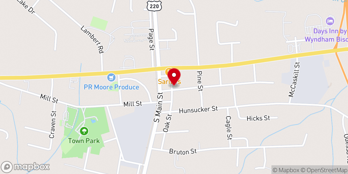 Map showing location of Page Memorial Methodist Church