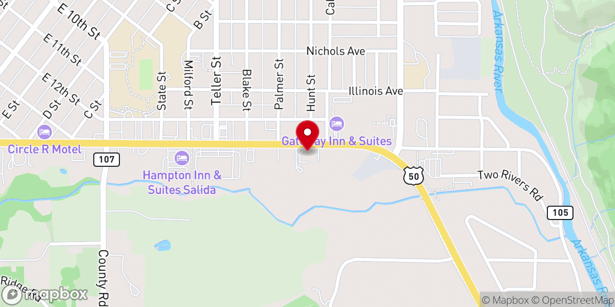 Map showing location of Cornerstone Church: Salida Campus