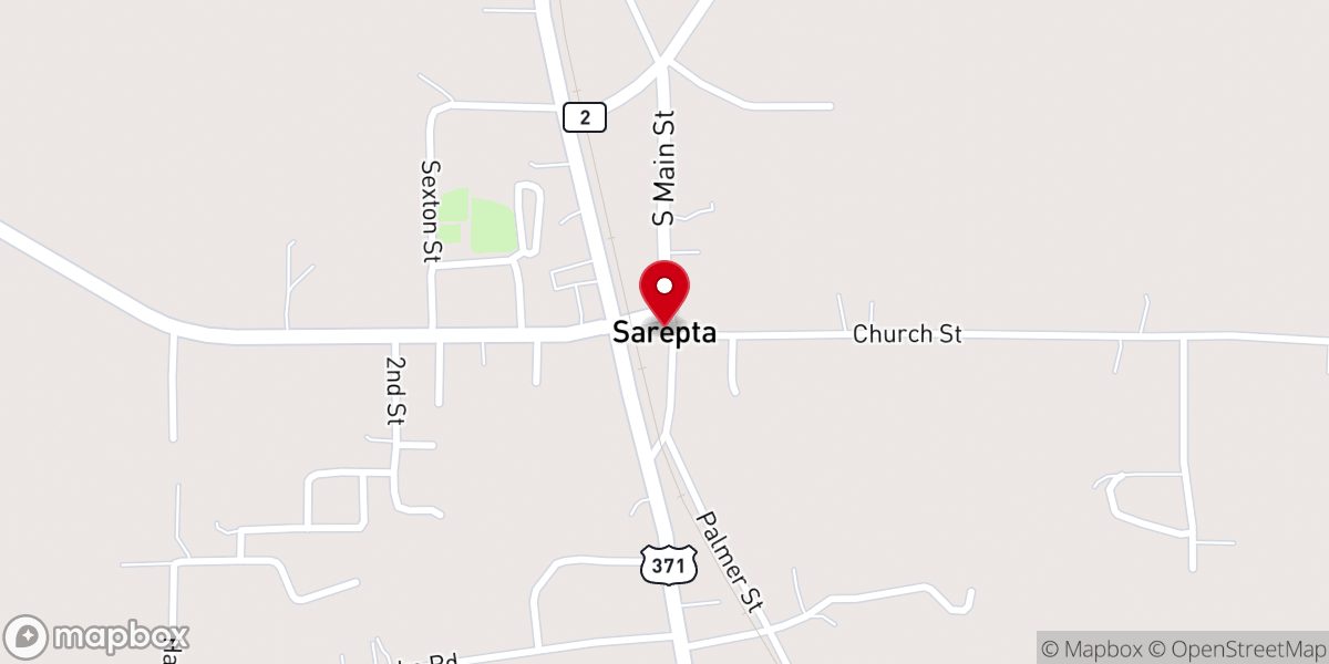 Map showing location of Sarepta