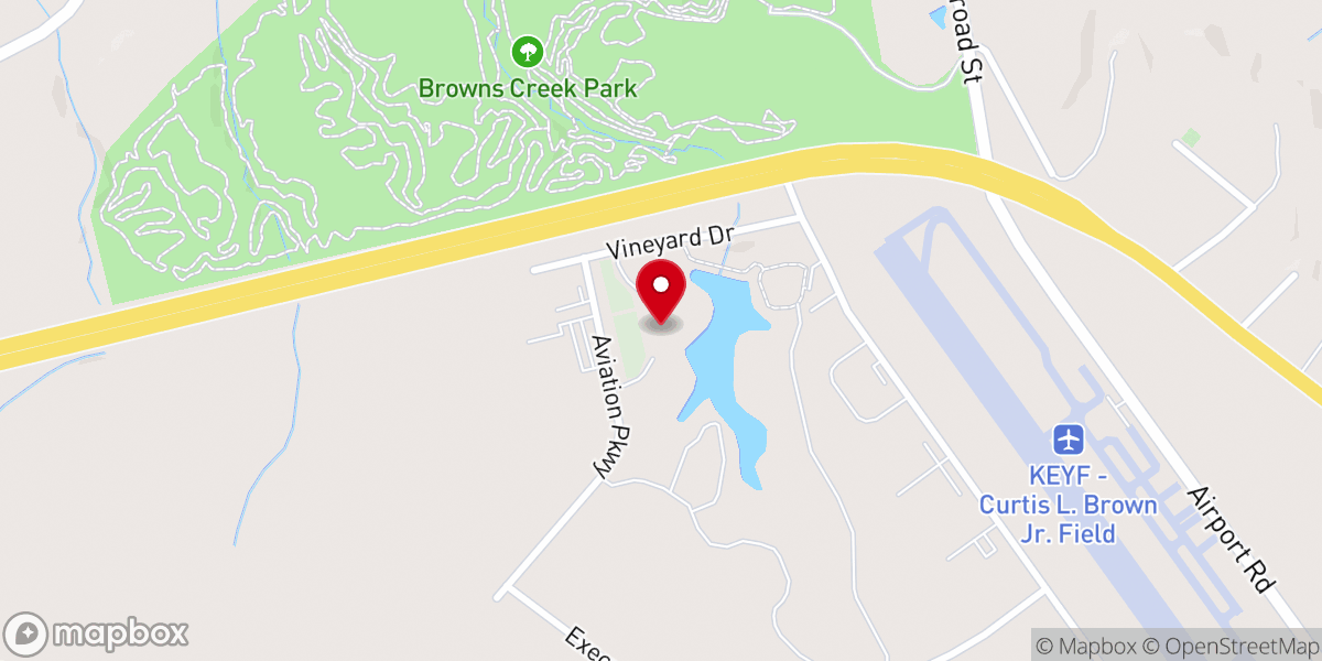 Map showing location of Cape Fear Vineyard and Winery