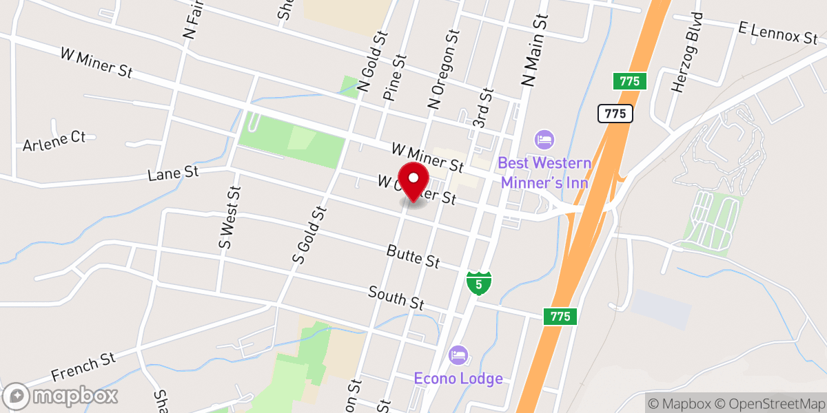 Map showing location of Girdner Funeral Chapel
