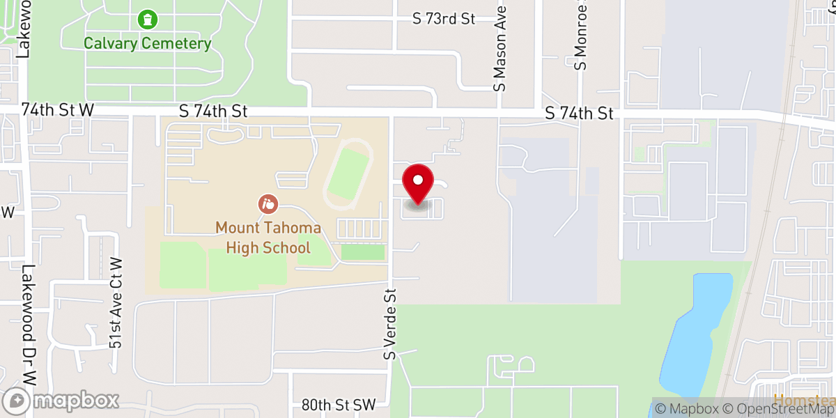 Map showing location of Tacoma Trinity Church